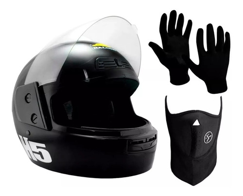 Combo Casco Integral Halcon H5 + Mascara + Guantes Fas Motos