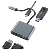 Adaptador Usb C Hub 4 En 1  Hdmi 4k / Vga / Tipo C / Usb 3.0