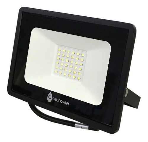 Reflector Led Slim 30w Luz Calida 3000k Ip65 Carcaza Negra Color De La Carcasa Negro