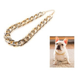 Collar Cadena Perros Acero Inoxidable Collar Bling Dorado