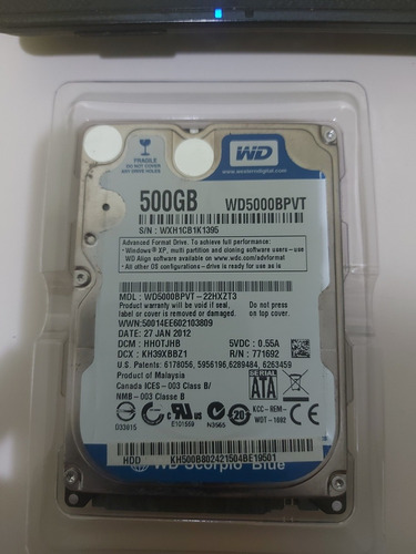 Hd Notebook Wd500 Ultra Slim Sata 3