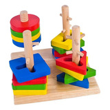Juego Didáctico Encajable De Figuras Geométricas Montessori