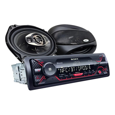 Kit Estereo Sony 1 Din + Par De Bocinas 6x9 Plg Power Line | Envío gratis