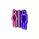 Painel Neon Led Sanitário Masculino E Feminino 30 Cm Cor Azul E Rosa 110v/220v