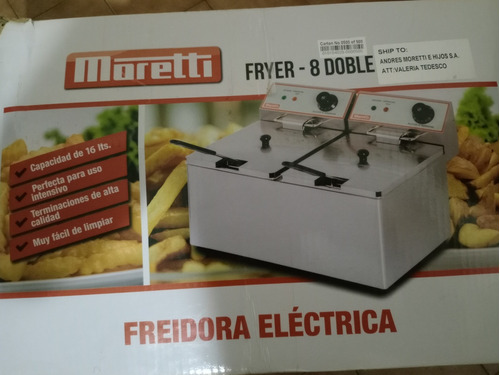 Freidora Industrial Moretti Fryer-8+8 16 L Acero Inoxidable 