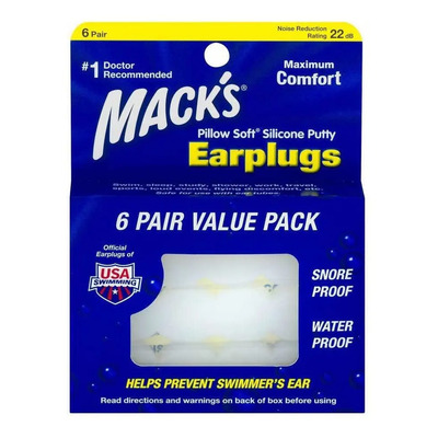 Tapones Para Oidos Macks 6 Pares Vs Agua , Ronquidos | MercadoLibre