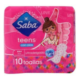 Saba Teens Con Alas Empaque Con 10 Toallas