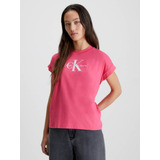 Camisa Holgada Con Monograma Rosado Calvin Klein