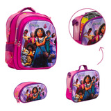 Kit Mochila Infantil Menina Encanto 3d Rosa Envio 24 Hrs