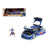 Jada 1:24 Street Fighter Chun-li & 1993 Mazda Rx-7 Color Azul