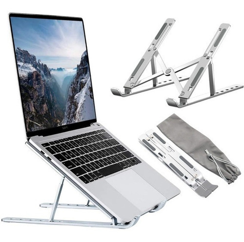 Suporte P Notebook E Macbook Alumínio Com Altura Ajustável