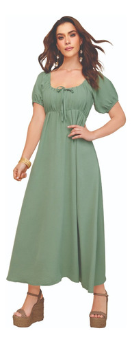 Vestido Casual Mujer Verde 513-74