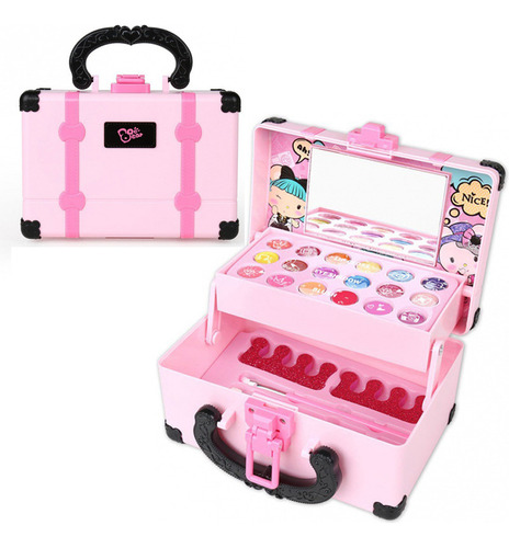 Caja De Cosméticos De Maquillaje Para Niños, Juguete De Prin