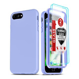 Funda Para  iPhone 7/8 Plus, Lila/con Vidrio Protector/fina