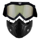 Mascara Careta Protectora Goggles De Motocross Ciclismo Bike Lente Amarillo Armazón Negro
