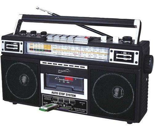 Radio Grabadora Am Fm  Sw  Blue Convertidor Cassette A Mp3