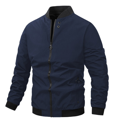 Casual Chamarra Ligera Bomber Varsity Hombre Rompevientos