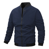 Casual Chamarra Ligera Bomber Varsity Hombre Rompevientos