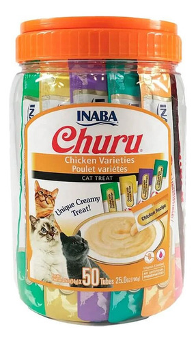 Churu Para Gato Variedades De Pollo 50 Tubos X 14 Grs