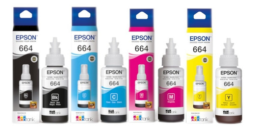 Kit 4 Tintas Epson Original L555 L120 L310 L110 L121 Ecotank