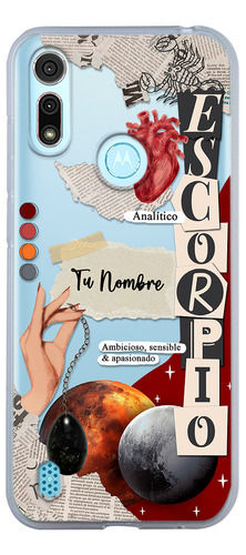 Funda Para Motorola Mujer Signo Zodiaco Escorpio Tu Nombre