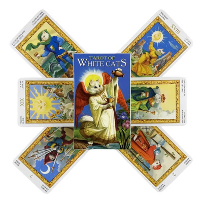 Cartas Tarot Gatos Blancos White 78 Cartas + Guía Digital