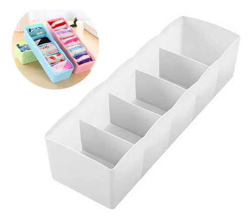 Organizador Ropa Interior Medias 5 Divisiones Cajon Plastico