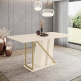 Mesa De Jantar Para 6 Lugares 1,6m Tampo Mdf Canto Di