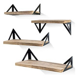 Juego 4 Estantes Flotantes Pared Madera Rustica Estantes Alm