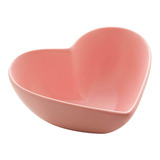 Bowl Tigela Formato Coração Heart Cerâmica Fosco Cor Rosa