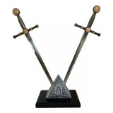 Espadas Maçonaria Com Piramide Miniatura Rica Em Detalhes Md