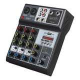 Mixer De Áudio Dj Mixer Reverb Efeito Atraso 4 Canais Placa