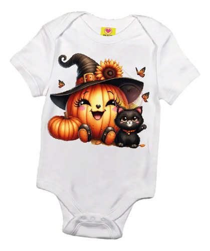 Pañalero Halloween Mameluco Gato Calabaza Maripo Dia Muertos