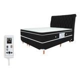 Cama Box Colchão Magnético Bio Quântico Cabeceira King Size Cor Preto