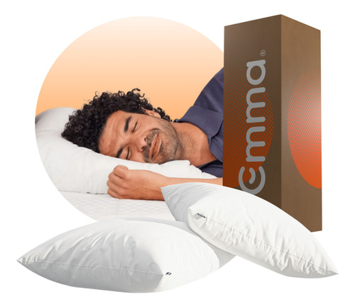 Pack 2 Almohadas Emma Confort Queen 70x40cm Microfibra Soft Color Blanco