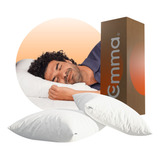 Pack 2 Almohadas Emma Confort Queen 70x40cm Microfibra Soft Color Blanco