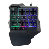 Teclado De Una Mano Gamer Ele-gate Tc.16 Color Negro Con Luz 8 Colores