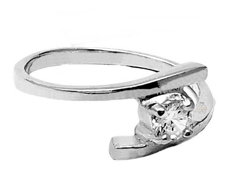 Anillo Solitario Delicado Plata 925 Talla 16 Mujer