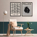 2 Cuadros Decorativos Pollock Y Andy Warhol Blanco Y Negro