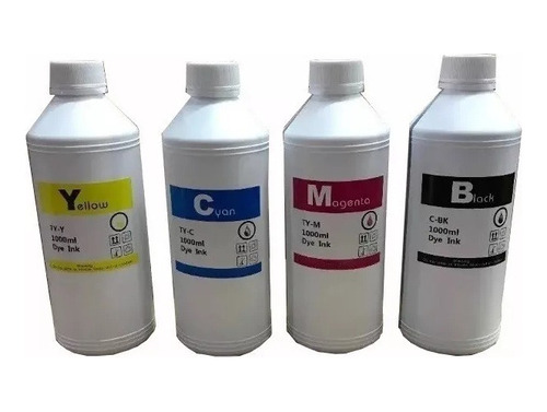 Kit X4 Tinta Litro Sistema Continuo Dye Para Hp Y Para Epson