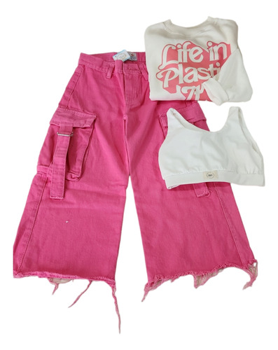 Wide Legg Cargo Pink / Pantalón Nena 