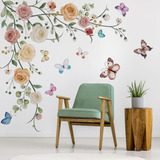 Runtoo Pegatinas De Arte De Pared De Vid De Flores Colgantes