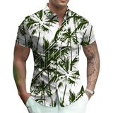 Camisa Casual Manga Corta Para Hombre, Camisa 3d Slim Fit