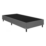 Base Cama Box Solteiro 96x203x25 Sued Cinza Sanmade Maite