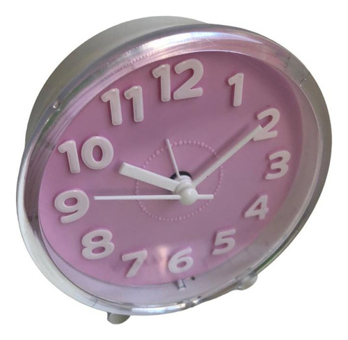 Reloj Despertador A Pila 3d Minimalista Rosa