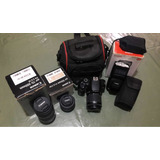 Kit Canon T5i + Bolso + Accesorios (3 Lentes, Flash)