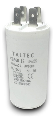 Capacitor De Aire Acondicionado 12 Mf Uf 450v 50/60 Hz