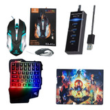 Mobilador Completo Teclado Mouse Led Rgb Hub Mouse Pad Gamer