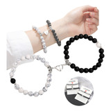 2 Pcs Pulsera Para Pareja Con Imán , Regalo Amor Eterno