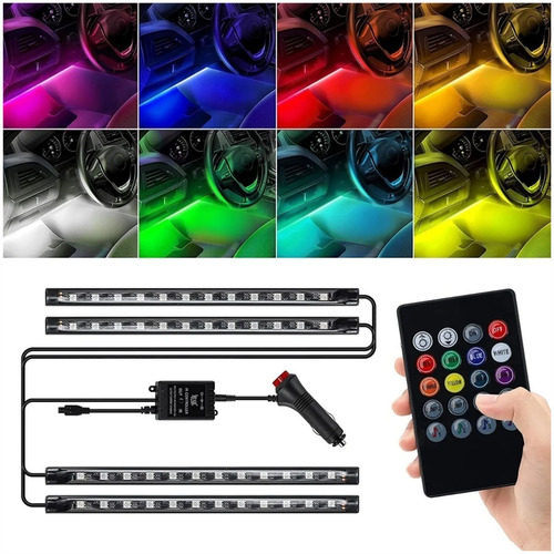 Tira Luces Interior Auto Led Rgb Multicolor Audioritmica 12v